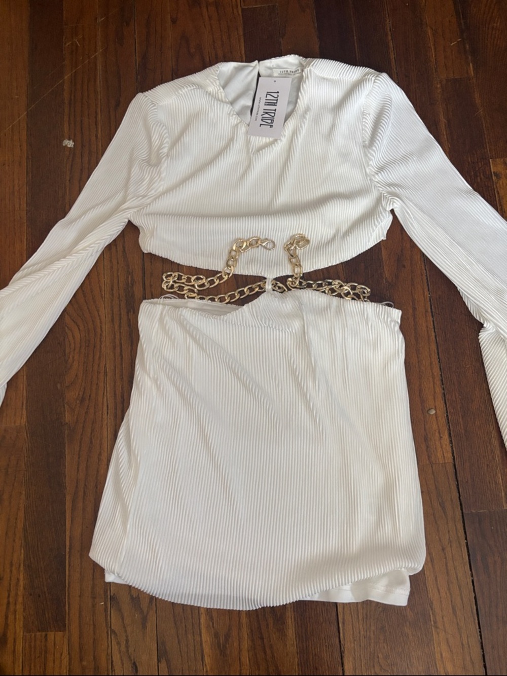 12th Tribe Chain Dress with flare sleeves
